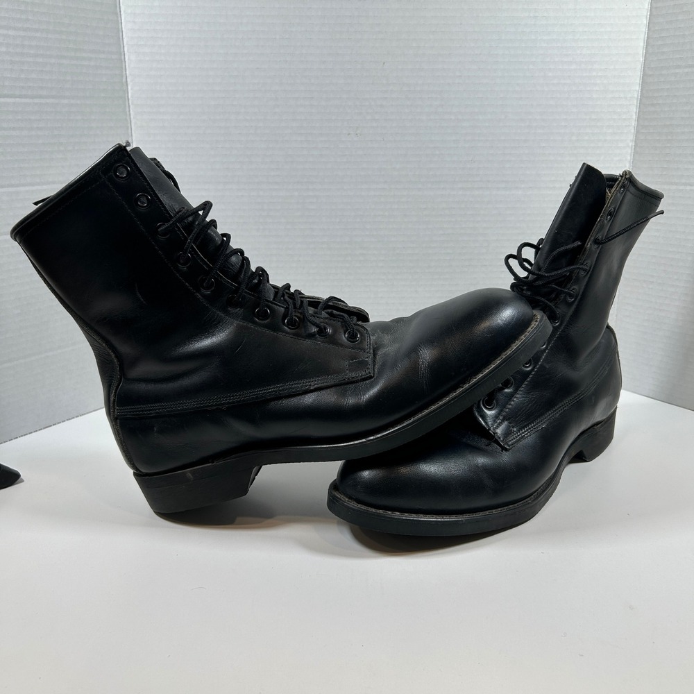 Addison Shoe Company Boots Mens 10.5 R Vintage Military Combat Black Leather